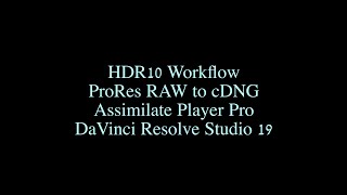 HDR10 Workflow ProRes RAW to cDNG in DaVinci Resolve Studio 19 [upl. by Chadbourne222]