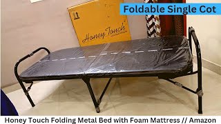 Honey Touch Folding Metal Bed with Foam Mattress  Amazon [upl. by Winchester]