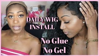 DAILY WIG INSTALL ROUTINE  QUICKEST WAY TO SLAY A WIG  NO GLUE NO GEL [upl. by Damalis]