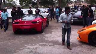 Lamborghini Aventador  Ferrari 458 Italia In Chennai India [upl. by Ened]