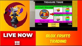 Blox Fruits Trading 🔴LIVE 🔴 Trading Fruits Until I get TRex [upl. by Rumilly597]