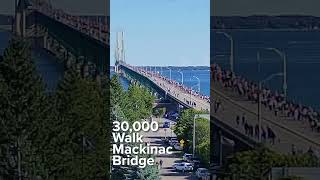 An estimated 30000 people walk the Mackinac Bridge on Labor Day 2024 [upl. by Laleb]