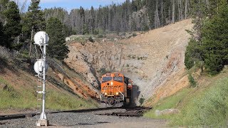 The Black Fog of Blossburg MRL and BNSF Through Mullan Tunnel 80119 [upl. by Leirraj469]