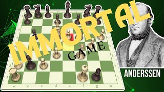 The Immortal Chess Game Adolf Anderssen vs Lionel Kieseritzky 1851 [upl. by Notrab]