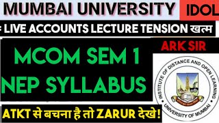 Mcom sem 1 Nep All subjects Exam TimeTable Syllabus Important Questions ARK sir Mumbai University [upl. by Anaeg]