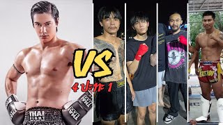 Thai ActorPeter Denman Turned Boxer in 4 vs 1 Fight 2 Street Fighters and 2 Pro Fighters [upl. by Anaibaf]