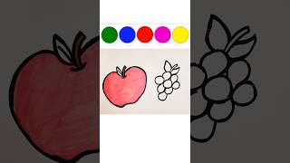 quotQuick Apple amp Grape Drawing Tutorial 🎨🍎🍇quotalphabettracing kidsdrawing [upl. by Fiske]