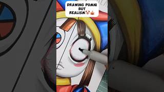 Drawing Pomni 🤡 from The Amazing Digital Circus 🎪 But Cartoon VS Realism ✨ pomni art drawing [upl. by Wilhide]