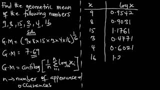 Ep 3 Geometric Mean Ungrouped data [upl. by Trill689]