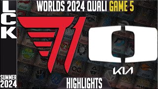 T1 vs DK Highlights Game 5  LCK Worlds 2024 Qualifier  T1 vs Damwon KIA G5 [upl. by Adnahcal]