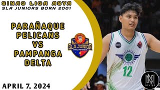 SINAG LIGA ASYA JUNIOR HIGHLIGHTS PARAÑAQUE PELICANS VS PAMPANGA DELTA APRIL 7 2024 [upl. by Ahseki]