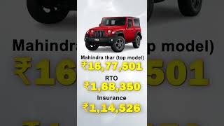 2023 Mahindra Thar OnRoad Price Breakdown Uncover the Costs [upl. by Amla]