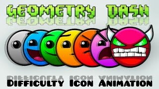 Geometry Dash  Difficulty Icon Animation [upl. by Colner]