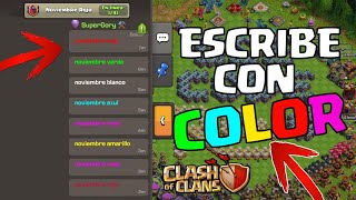 Como escribir con COLORES en CLASH OF CLANS chat a color [upl. by Adnoryt632]