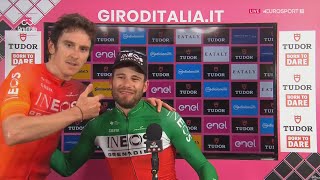 FILIPPO GANNA  INTERVIEW  WINNER STAGE 14  GIRO D ITALY 2024 [upl. by Eisen]