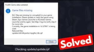 How To Fix Missing DLC Files  GTA V Online FiveM Epic Games [upl. by Atilam]