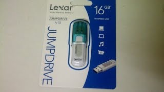 Lexar jumpdrive v10 16 gb usb unboxing review [upl. by Aihsekel]