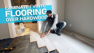 How to Install Laminate or Vinyl Plank Flooring over old Hardwood [upl. by Persis]