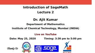 SageMath Lecture 2 [upl. by Dicks]