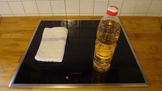 Limpiar la vitrocerámica en sólo 1 minuto con vinagre Clean the hob in just 1 minute with vinegar [upl. by Ahtelrac]