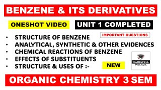 Unit 1 poc 2 Complete  Benzene and its derivatives  Pharmaceutical organic chemistry 3rd semester [upl. by Aranaj]