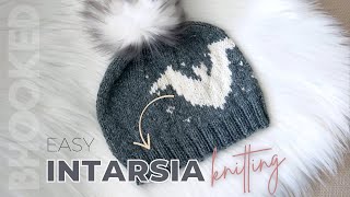 Intarsia Knitting for Beginners  CUTE Hat [upl. by Ahsitnauq]