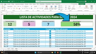 Planificador en Excel desde Cero Smart Checklist con Barra de Progreso 100 Fácil y Rápido [upl. by Ramedlab]