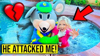 ATTACKED BY CHUCK E CHEESE IN A HOT TUBHE BROKE MY HEART SAD [upl. by Atteyram335]