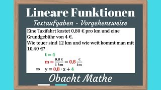 Textaufgaben bei LINEAREN FUNKTIONEN  Vorgehensweise  rechnerische und zeichnerische Lösung [upl. by Eydnarb]