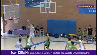 EGOR DEMiN Rusia 2006 200 m 1º partido con CadeteU16 Real Madrid 21021 BasketCanteraTV [upl. by Airolg814]