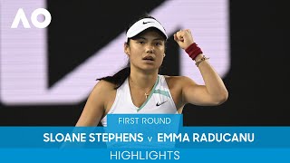 Sloane Stephens v Emma Raducanu Highlights 1R  Australian Open 2022 [upl. by Botti]