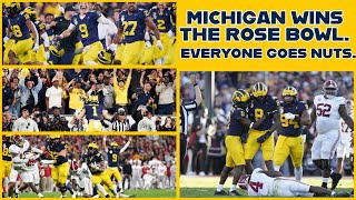 MICHIGAN WINS THE ROSE BOWL EVERYONE GOES NUTS FAN REACTIONS [upl. by Reade543]