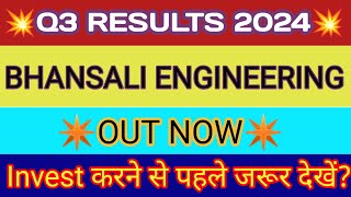 Bhansali Engineering Q3 Results 🔴 BEPL Results Today 🔴 Bhansali Engineering Share Latest News 🔴 BEPL [upl. by Aciretal]