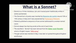 What is Sonnet  Types of Sonnets  Definition of Poetry [upl. by Thisbee214]