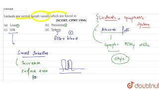 Lacteals are central lymph vessls which are found in [upl. by Tillman]