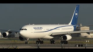 Golden Hour RARE Catches at Brisbane Airport  USC Aero A340 Euro Atlantic 777 and A400M [upl. by Nalyad]