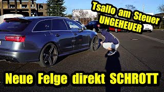 Audi RS6 bekommt 22 Zoll Felgen amp Tsallo zerstört sie direkt [upl. by Aetnahs99]