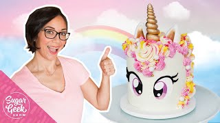 Easy Unicorn Cake Tutorial With Free Unicorn Eye Printable [upl. by Anolla570]