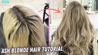 How To Dye Hair Ash Blonde  Reverse Shatush Hair Coloring Technique 2023 by Eva Lorman [upl. by Enirahtak]