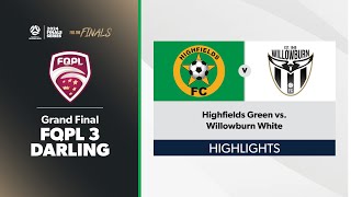 FQPL 3 Darling Downs Women Grand Final  Highfields Green vs Willowburn White Highlights [upl. by Ahsilrak]