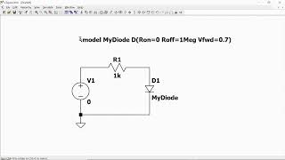 LT Spice Tutorial  EP 5  Define Ideal Diode Model [upl. by Tterrag]