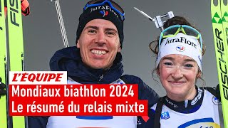 Mondiaux biathlon 2024  Le relais mixte français sacré champion du monde  Le résumé [upl. by Ayahs296]