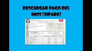 Como Descargar el pago del IMSS Línea de Captura SIPARE 2020 [upl. by Anuska]