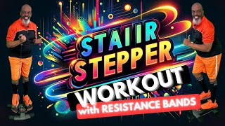 Alternative Fitness Mini Stair Stepper Cardio Workout with Resistance Bands  31 Min  Low Impact [upl. by Anaahs]