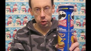 Pringles Philly Cheesesteak Potato Chips Review [upl. by Eedak]