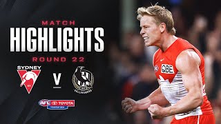 Sydney v Collingwood Highlights  Round 22 2024  AFL [upl. by Eniarrol]