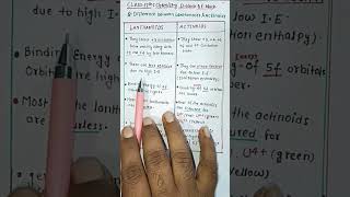 Difference Between Lanthanoids and Actinoids Class 12 chemistryd amp fblock neet cbse shorts [upl. by Ahsrop]