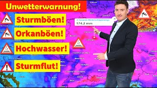 Achtung UNWETTER Orkantief Zoltan rauscht heran Überschwemmungen Bäume können umstürzen [upl. by Inessa]