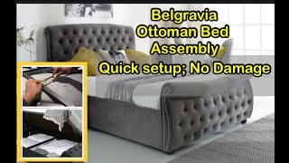 Belgravia Ottoman Bed quick setup assembly with less effort storage ease no instability amp damage [upl. by Gine]