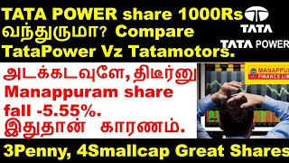 TATA POWER share 1000Rs வந்துருமா  Greatest Method for Share Average  Manappuram share loss why [upl. by Anialad]